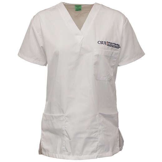 Unisex Scrub V-Neck with CSUF Logo